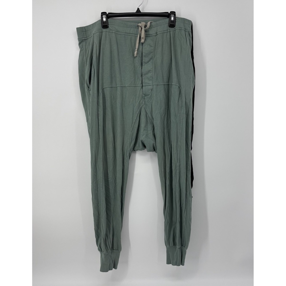 Rick Owens DRKSHDW Prisoner Pants Mens XL Green Drop Crotch Drawstring Joggers